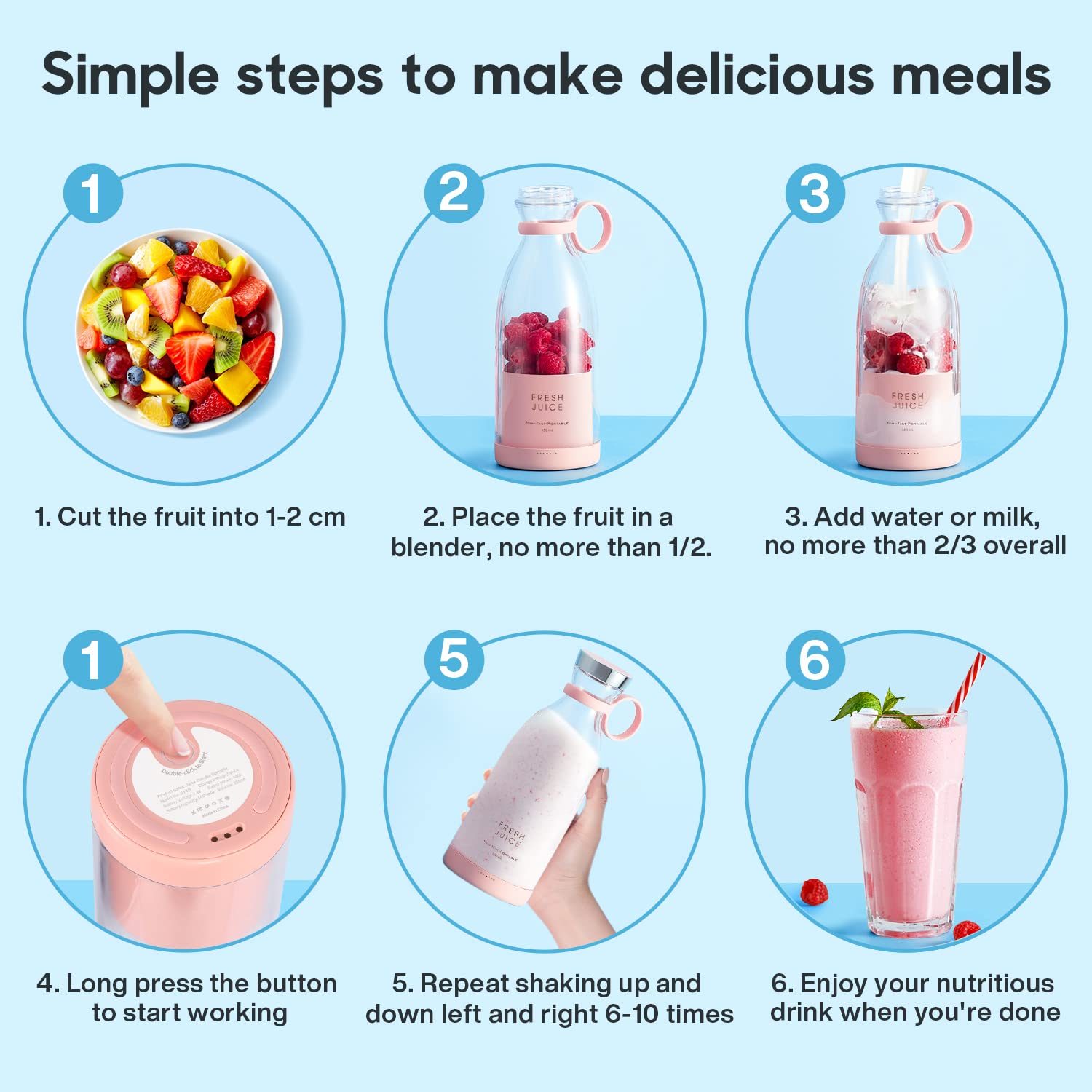 ViralZone™ Portable Mini Blender for Fresh Juice